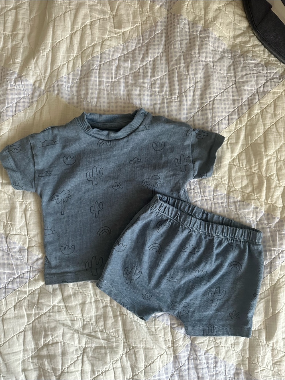 next Baby Light Blue Cactus Print Two-Piece Set
